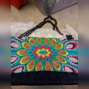 Handmade sequin denim handbag (Made in Africa)